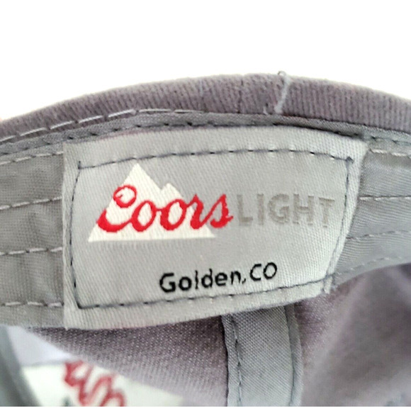 Coors Light Beer Gray Baseball Hat Cap Adjustable Strapback Embroidered One Size - Picture 6 of 7